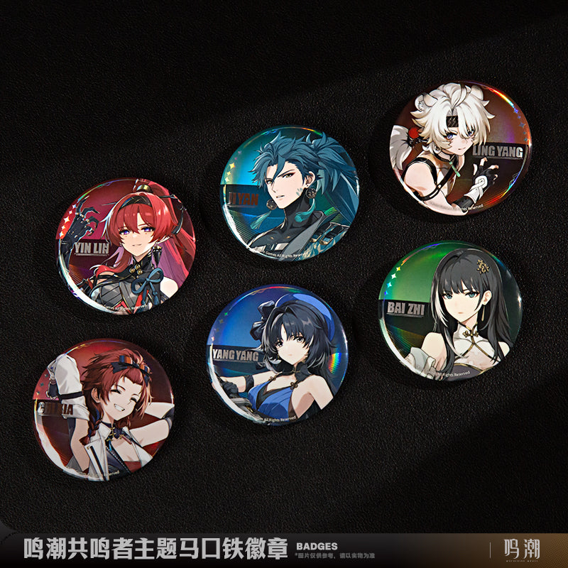 Wuthering Waves WuWa Official Tin Badge Set Jiyan Yinlin Lingyang Yangyang Chixia Baizhi