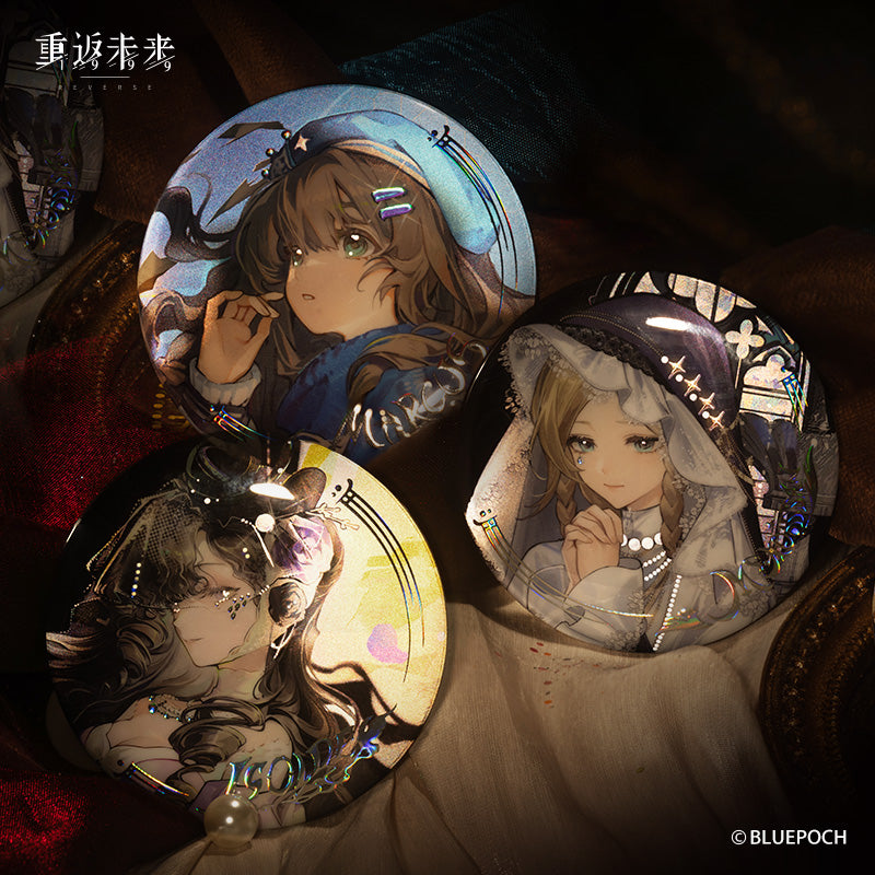 Reverse 1999 Official "One Moment of Aria" Character Badge Set Melania Satsuki 37 Ms. Moissan