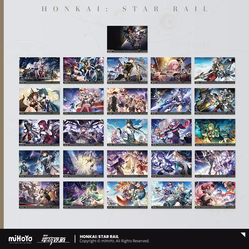 Honkai Star Rail Official 2025 Biweekly Desk Calendar HSR