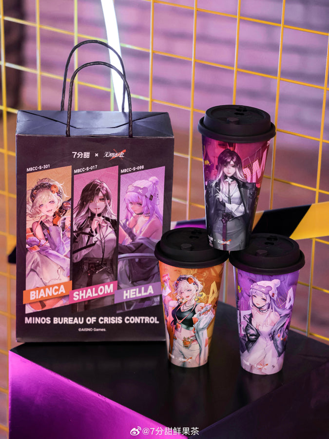 Path to Nowhere Official 7 Minutes Collab Goods. Shalom, Bianca, Ella Photo Card, Ticket, and Cup Set.