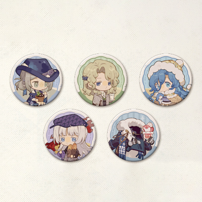 Reverse 1999 Cafe Collaboration Official Genuine Goods The Day Before Snow Falls Winter Series Can Badge - Vertin 37 Dikke 6 A Knight (Chibi)