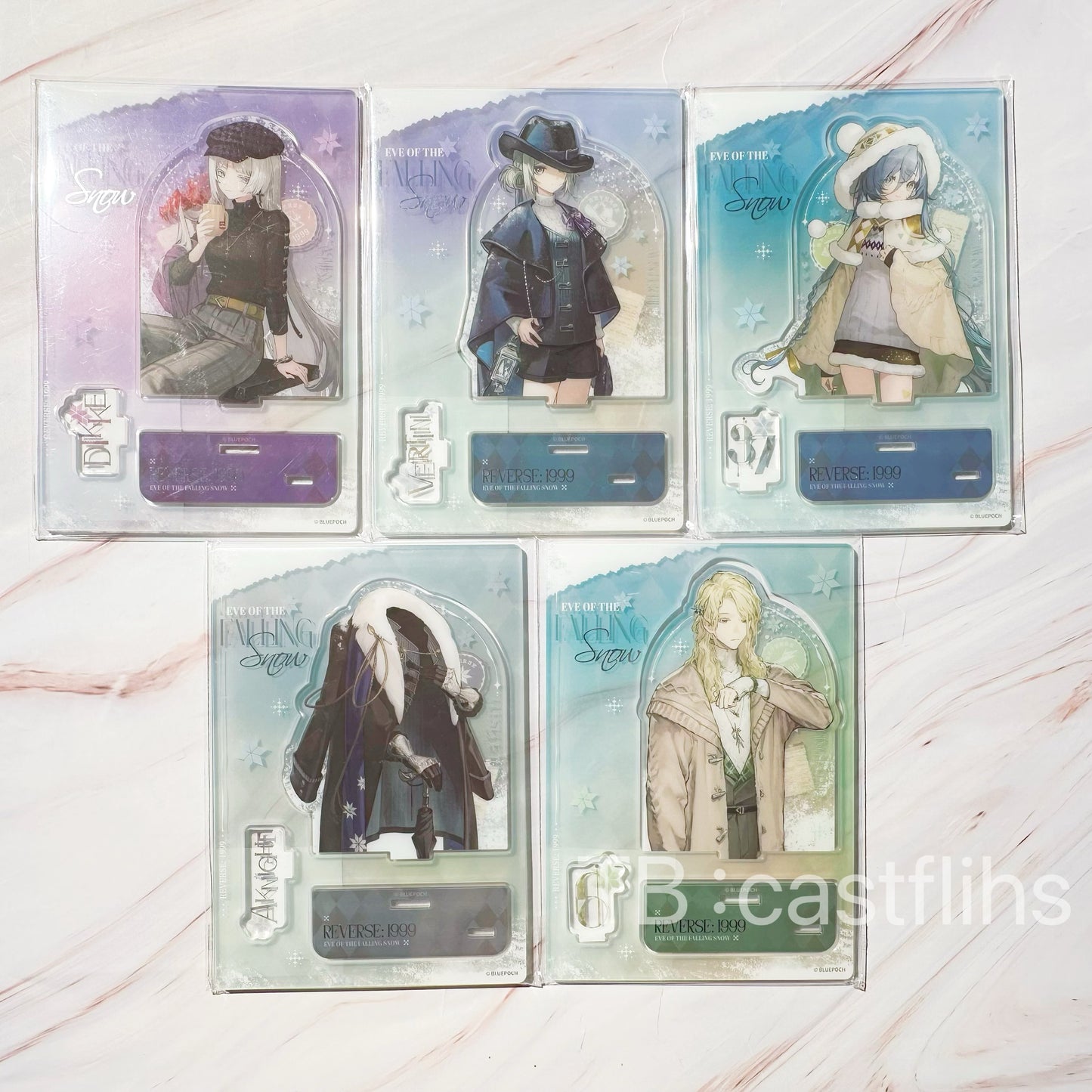 Reverse 1999 Cafe Collaboration Official Genuine Goods The Day Before Snow Falls Winter Series Acrylic Stand - Vertin 37 Dikke 6 A Knight