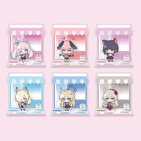 Blue Archive Official Genuine Dimensional Cafe Collaboration Goods Q Version Acrylic Stand - Mika Koharu Kazusa Kanna Nagisa Toki