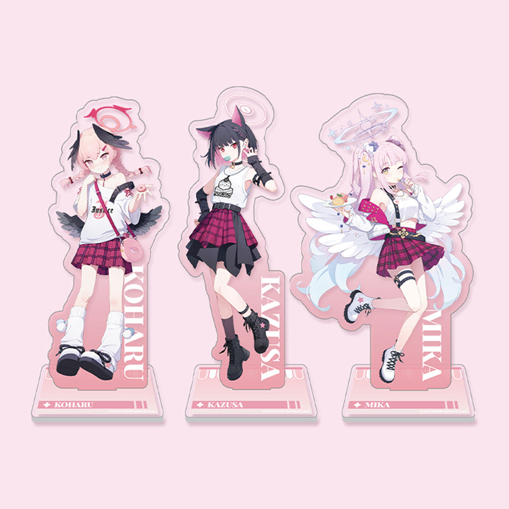 Blue Archive Official Genuine Dimensional Cafe Collaboration Goods Acrylic Stand - Mika Koharu Kazusa