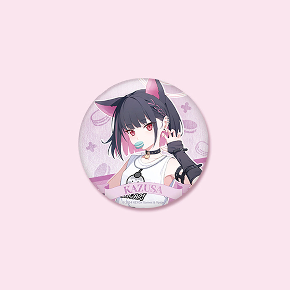 Blue Archive Official Genuine Dimensional Cafe Collaboration Goods Can Badge - Mika Koharu Kazusa