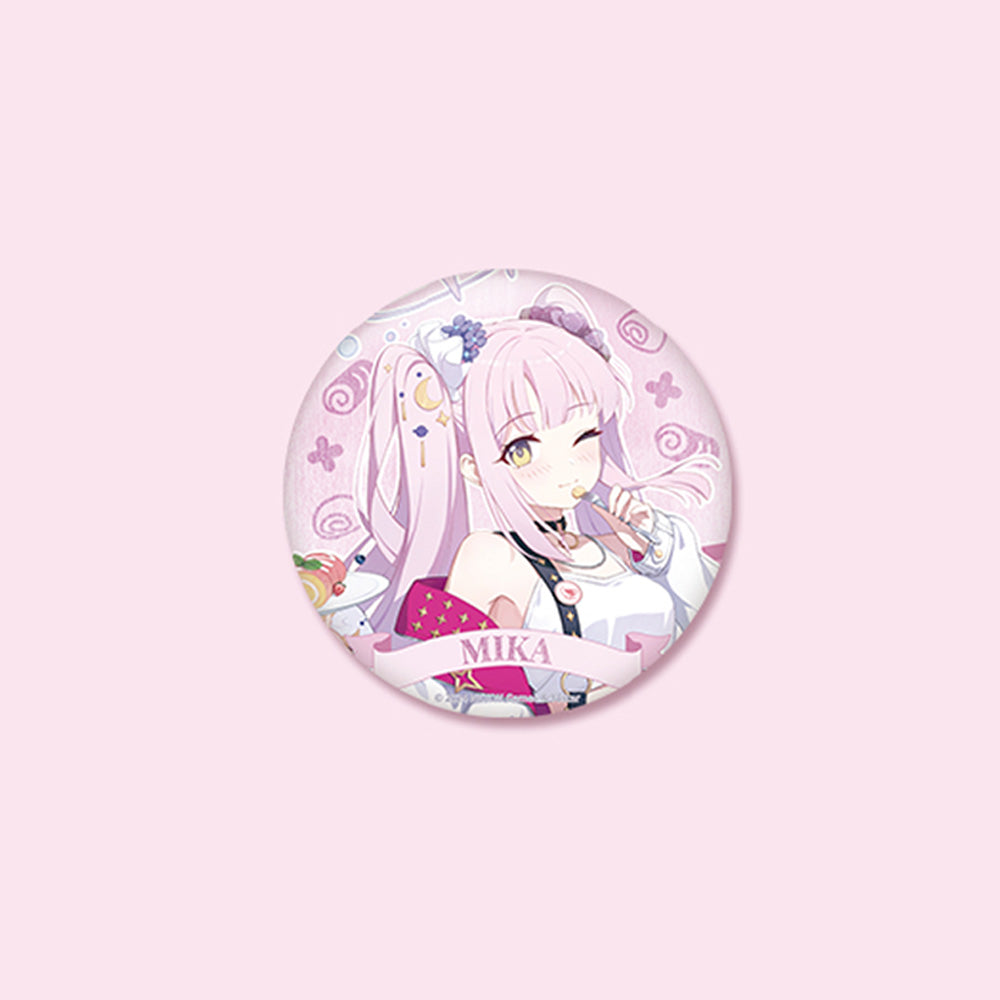 Blue Archive Official Genuine Dimensional Cafe Collaboration Goods Can Badge - Mika Koharu Kazusa