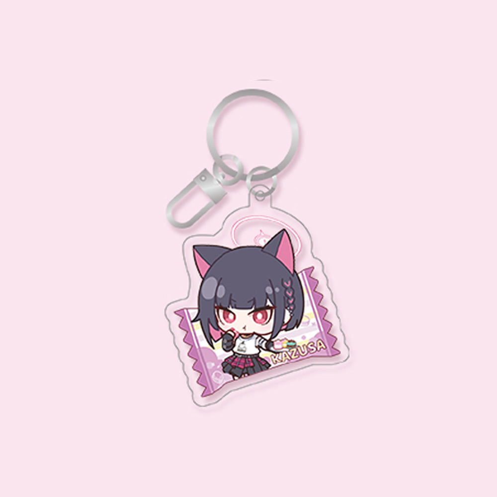 Blue Archive Official Genuine Dimensional Cafe Collaboration Goods Q Version Acrylic Keyring - Mika Koharu Kazusa Nagisa Toki Kanna