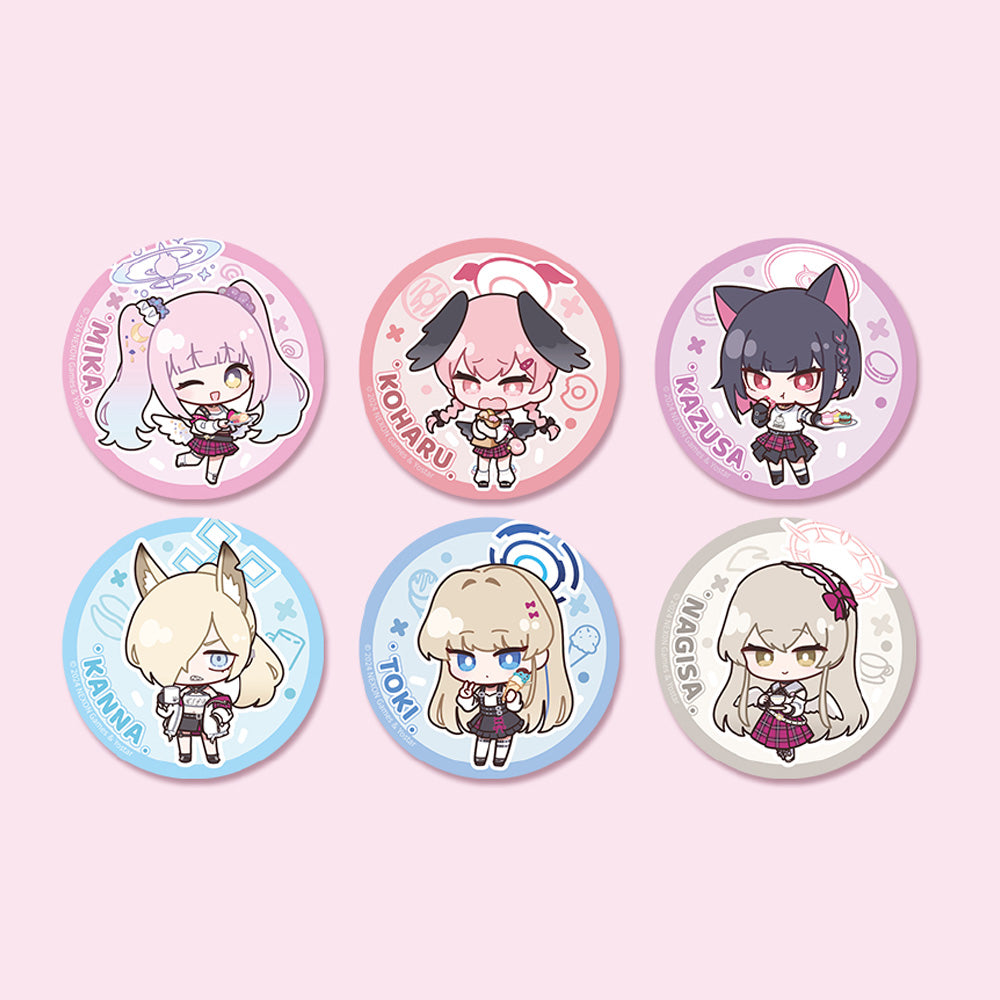 Blue Archive Official Genuine Dimensional Cafe Collaboration Goods Q Version Can Badge Random