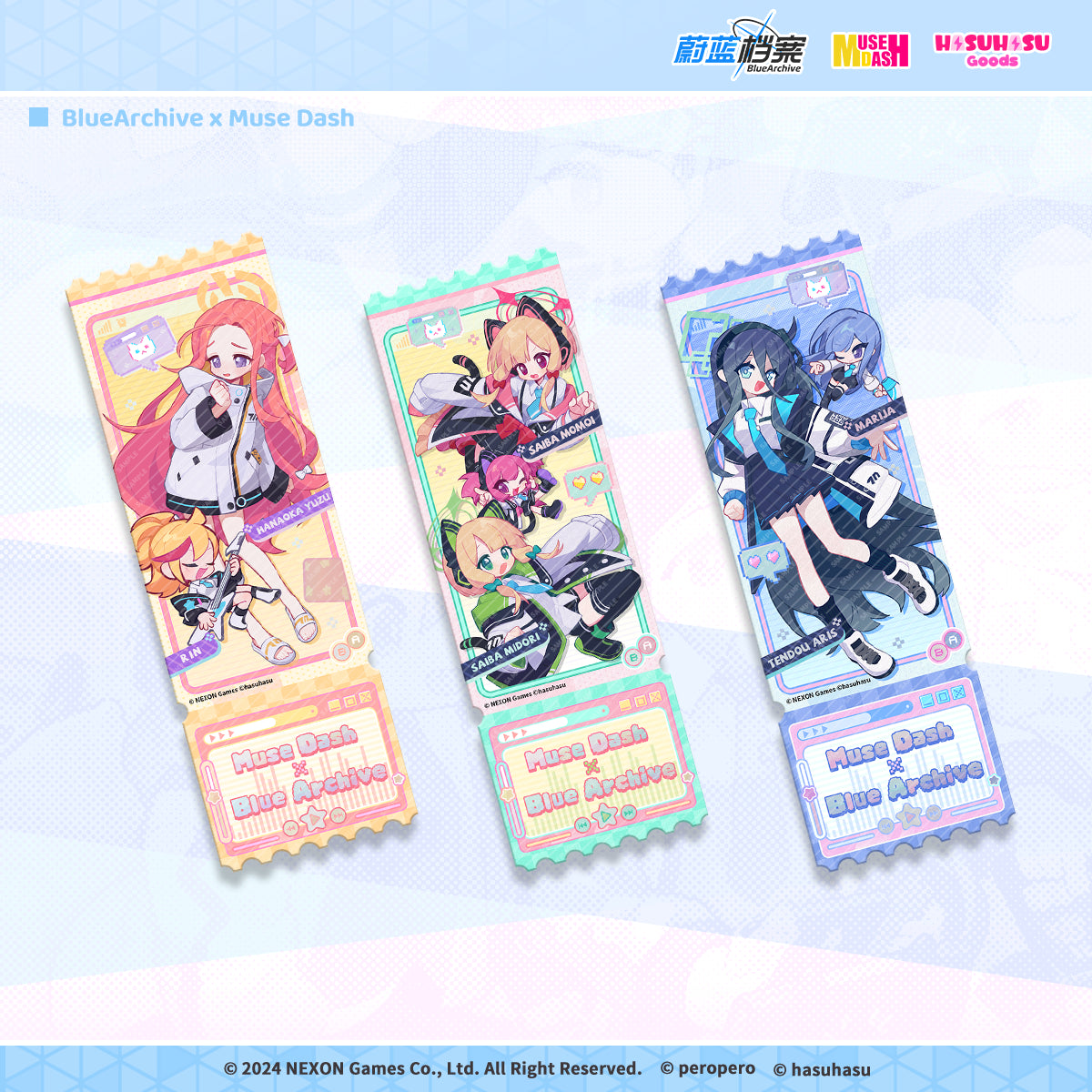 Blue Archive X Muse Dash Offical Collab Laser Ticket Set