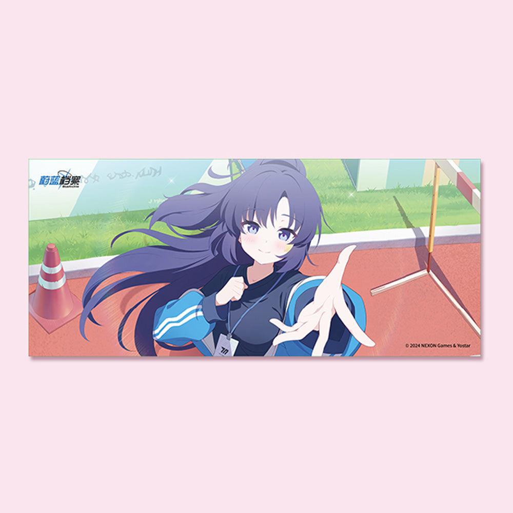 Blue Archive Official Genuine Dimensional Cafe Collaboration Goods Mouse Pad Desk Mat - Yuuka Mika Hoshino